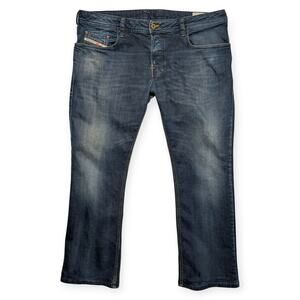 Diesel Zatiny Regular Bootcut Jeans 36x30 Blue Distressed Denim Designer Y2K